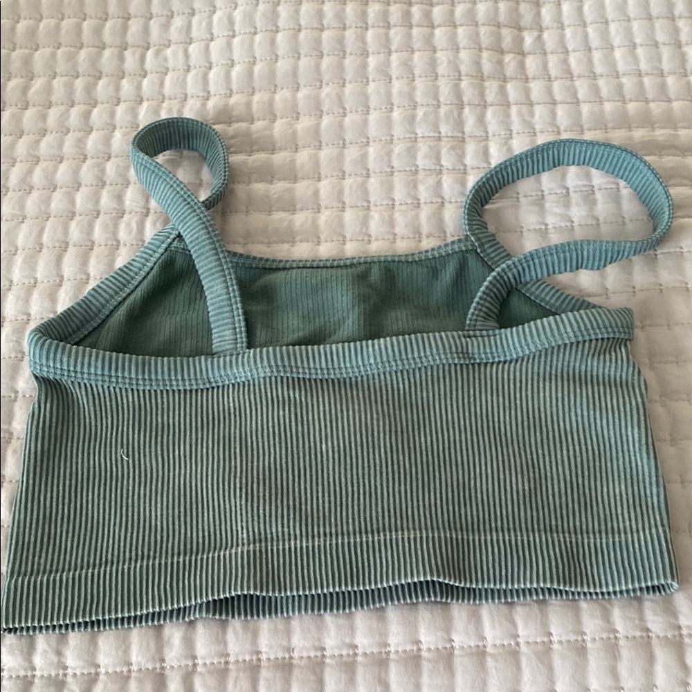 Colsie Teal Ribbed Bralette - Picture 2 of 3